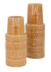 Clearance 11 Inch Mustard-Tan Ceramic Vase