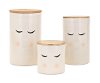 Clearance 8 Inch Pink Looking Good Ceramic Canister with Wood Lid