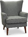 Mid Century Modern Gray Wingback Chair - Avery