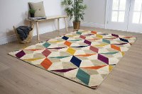 8 x 11 Large Diamond Checkerboard Gray Area Rug - Topaz-2