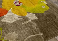 5 x 8 Medium Watercolor Flowers Gray and Green Area Rug - Topaz-3