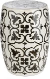 White and Black Ceramic Garden Stool