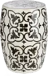 White and Black Ceramic Garden Stool