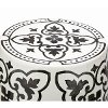 White and Black Ceramic Garden Stool-2