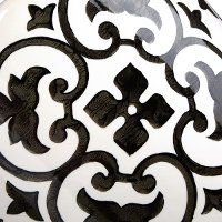 White and Black Ceramic Garden Stool-3