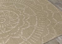 5 x 8 Medium Beige and Cream Indoor-Outdoor Area Rug - Vista -3