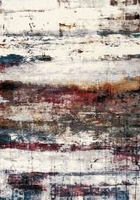 5 x 8 Medium Banded Multicolored Cream Area Rug - Sidra