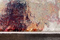 5 x 8 Medium Banded Multicolored Cream Area Rug - Sidra -4