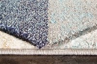 5 x 8 Medium Distressed Triangles Gray and Blue Rug - Freemont -4