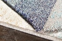5 x 8 Medium Distressed Triangles Gray and Blue Rug - Freemont -5