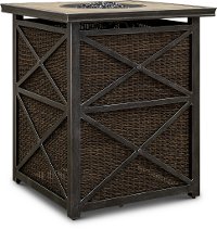 Wicker Bar Height Patio Fire Pit Tower - Franklin