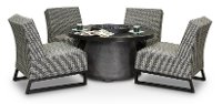 Modern Round Patio Fire Pit Set - Del Mar-2