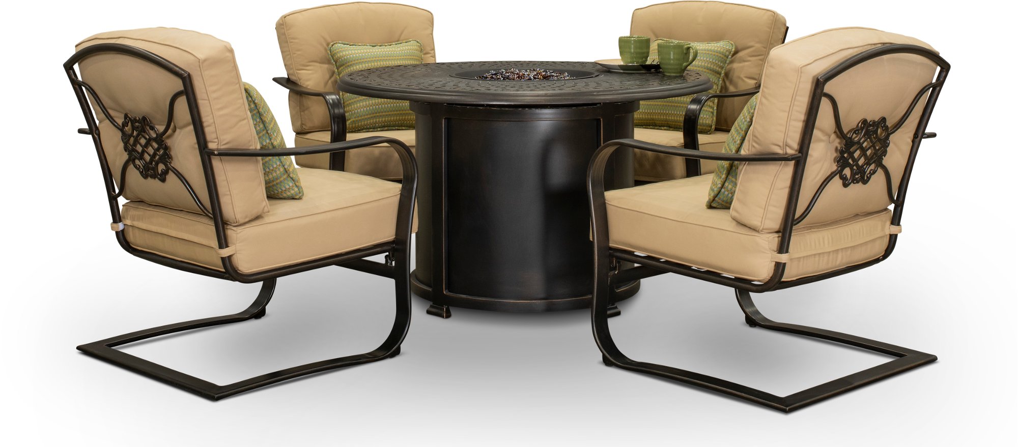 5PC:CHARLESTON/FIR Traditional 5 Piece Fire Pit Set - Charleston-1