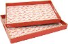 18 Inch Salmon Flamingo Tray with Cut Out Handles