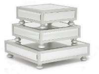 7 Inch Mirrored Pedestal with Legs