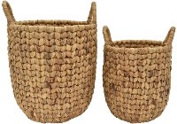 15 Inch Water Hyacinth Basket with Handles