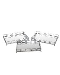 18 Inch Iron Silver Leaf and Mirrored Tray