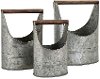 Clearance 13 Inch Metal Planter with Wooden Handle