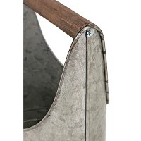 15 Inch Metal Planter with Wooden Handle-2