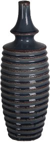 17 Inch Two Tone Gray-Blue Ceramic Vase