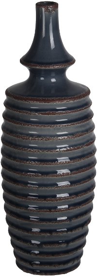 17 Inch Two Tone Gray-Blue Ceramic Vase