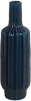 Clearance 23 Inch Blue Ribbed Ceramic Vase