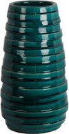 14 Inch Green Ceramic Ribbed Vase