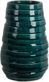 10 Inch Green Ceramic Ribbed Vase