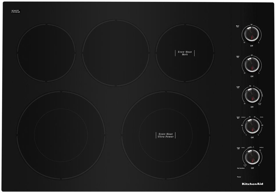 KCES550HBL KitchenAid Smooth Electric Cooktop - 30 Inch, Black-1