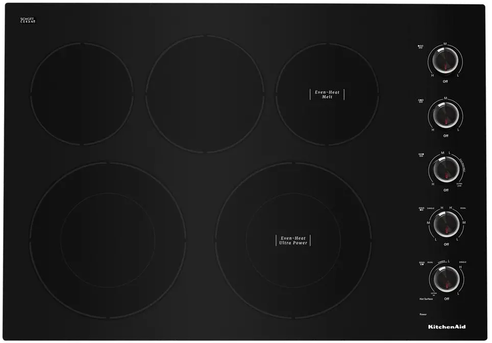 KCES550HBL KitchenAid Smooth Electric Cooktop - 30 Inch, Black-1