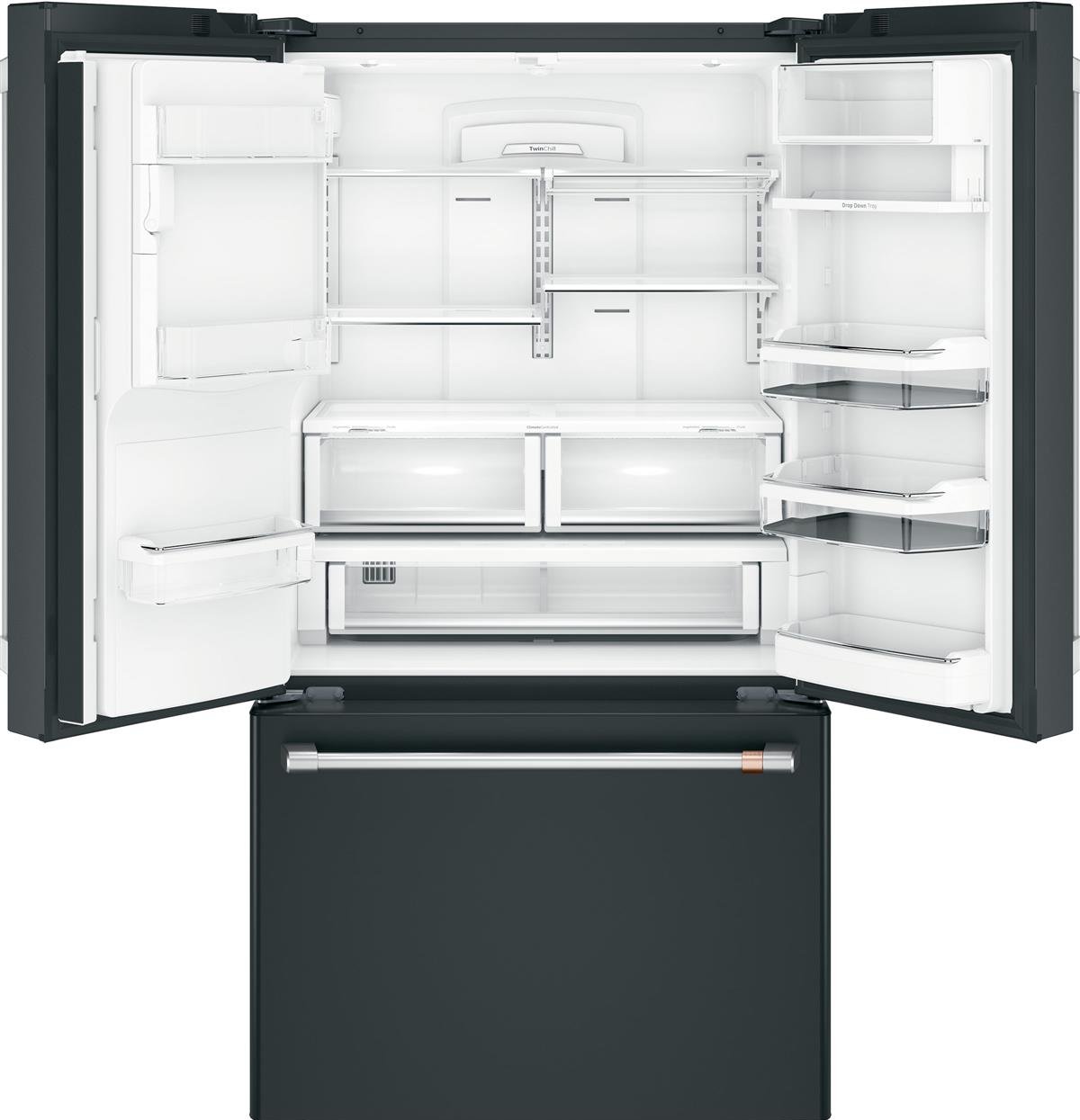 CYE22TP3MD1 Cafe Counter Depth French Door Smart Refrigerator with Hot Water Dispenser - 22.2 cu. ft., 36 Inch Matte Black-4