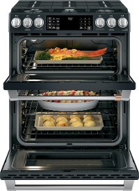 CGS750P3MD1 Cafe 30 Slide-In Gas Double Oven with Convection Range - Matte Black-4