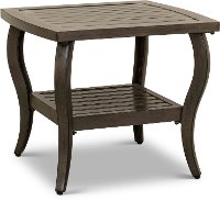 Brown Aluminum Slat Top Patio End Table - Riviera