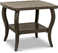 APE03212P01/ENDTABLE Riviera Brown Aluminum Slat Top Patio End Table