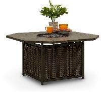 ARE10600P01/FIREPIT Brown Slat Top 47 Inch Patio Fire Pit - Davenport