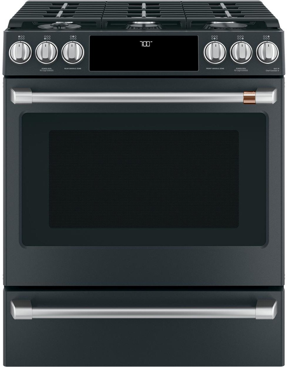 CGS700P3MD1 Cafe 30 Slide-In Gas Range with Convection - Black Matte-1