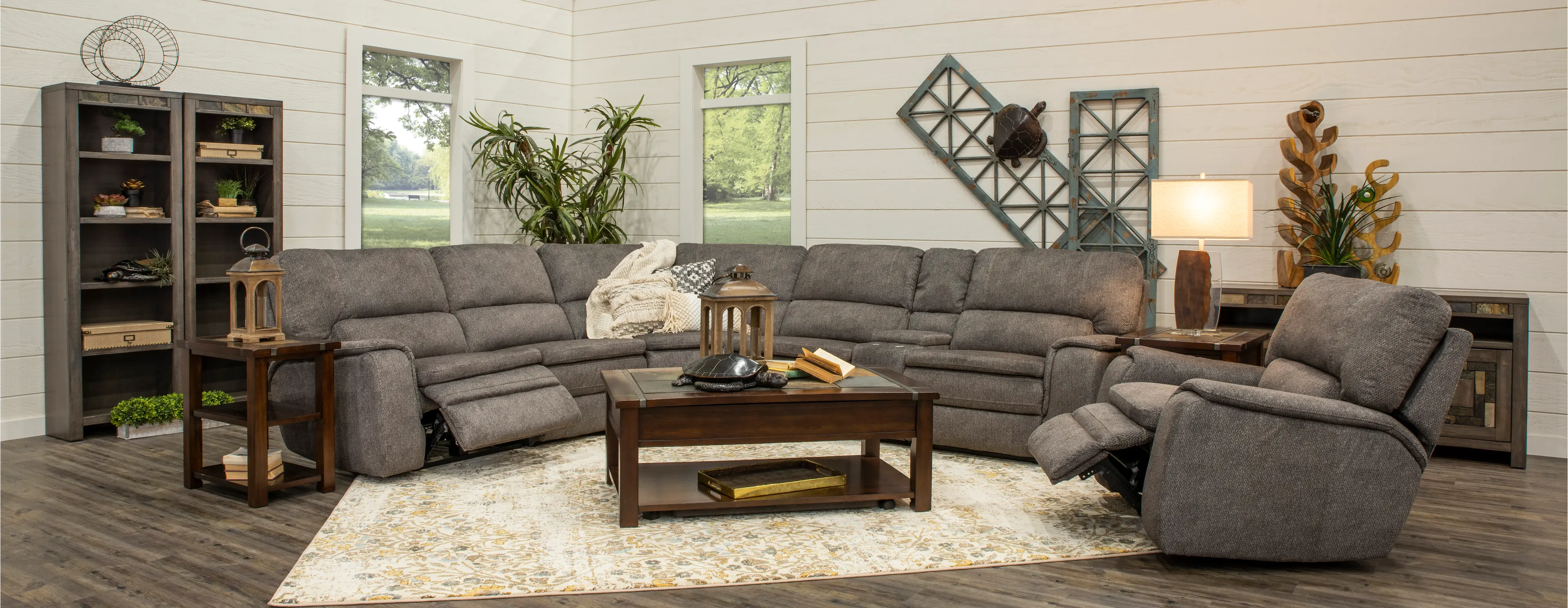 Silver Gray 6 Piece Power Reclining Sectional Sofa - Cyprus-4