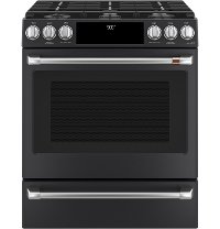 C2S900P3MD1 Cafe 30 Front Control Dual-Fuel Convection Range - Matte Black-2