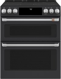 CES750P3MD1 Cafe Slide-In Front Control Convection Double Oven Smart Range - Matte Black