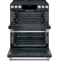 CES750P3MD1 Cafe Slide-In Front Control Convection Double Oven Smart Range - Matte Black-3