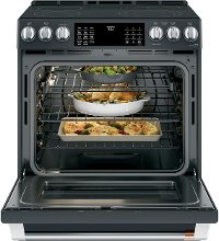 CES700P3MD1 Cafe Front Control Radiant and Convection Smart Range with Warming Drawer - Matte Black-5