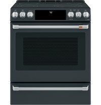 CES700P3MD1 Cafe Front Control Radiant and Convection Smart Range with Warming Drawer - Matte Black-7