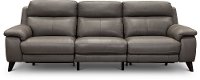 Elephant Gray Leather-Match Power Reclining Sofa - Venice