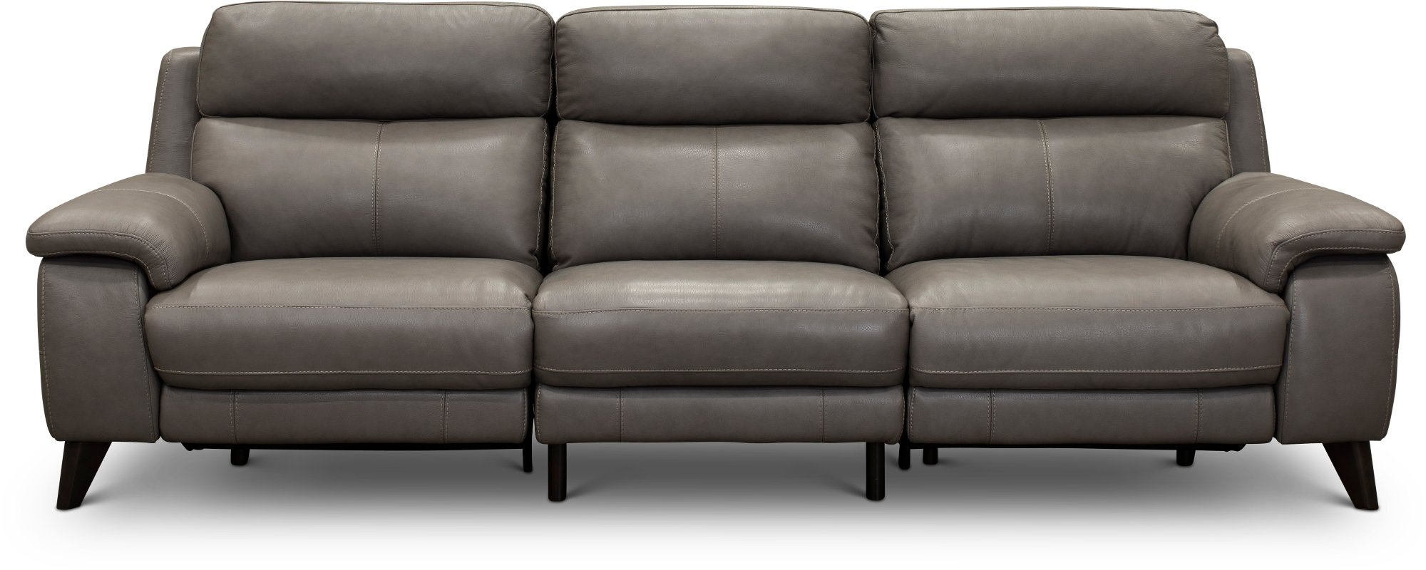 Venice Gray Leather-Match Dual Power Reclining Sofa-1