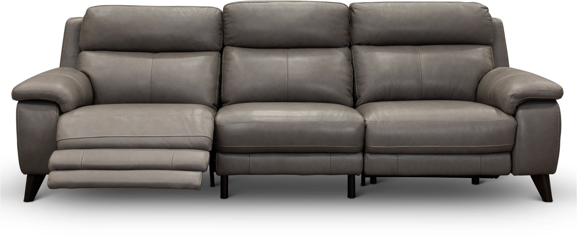 Venice Gray Leather-Match Dual Power Reclining Sofa-2
