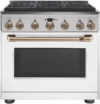 C2Y366P4MW2 Cafe 36 inch Dual Fuel Professional Range with 6 Burners (Natural Gas) - Matte White