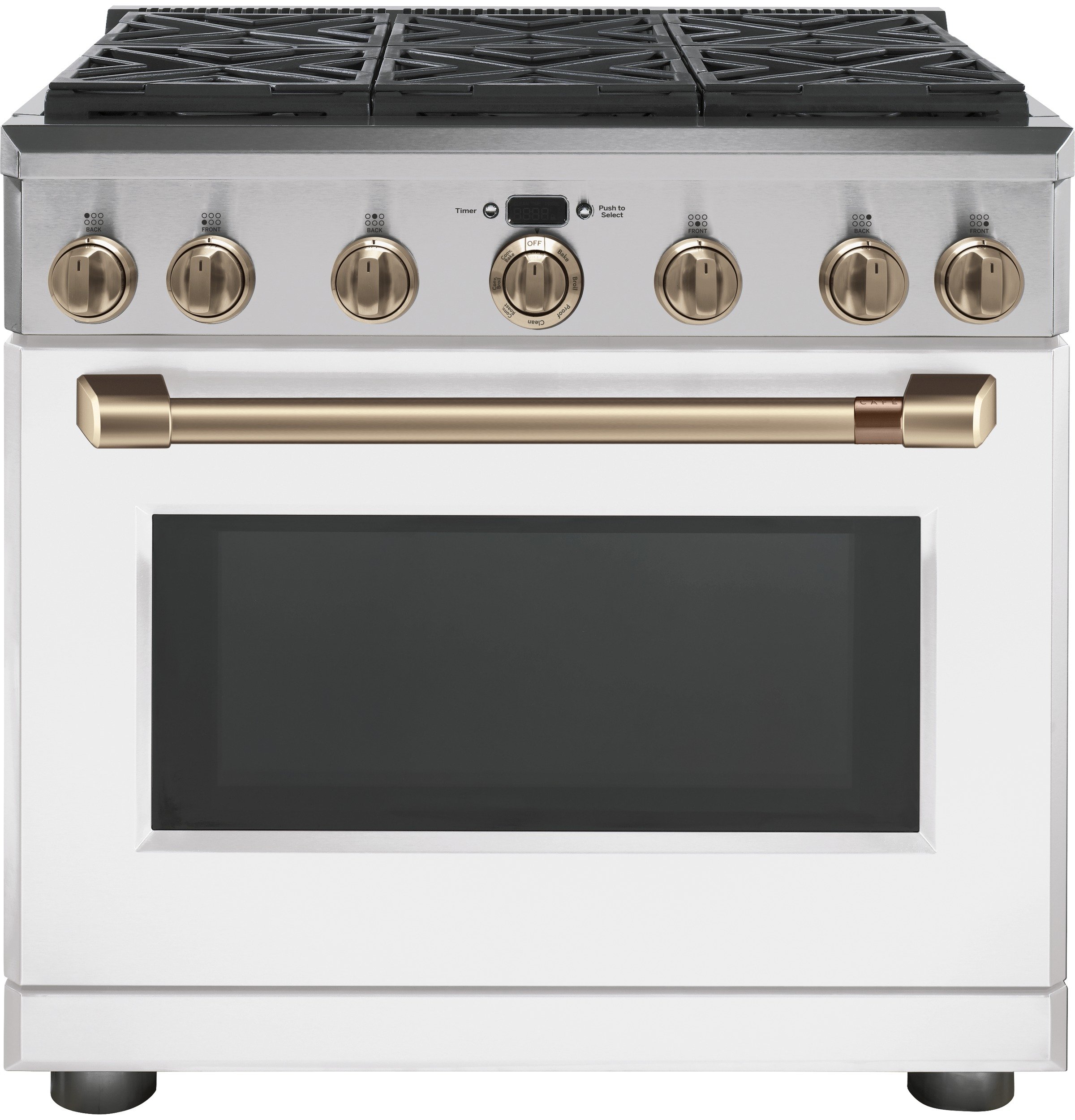 C2Y366P4MW2 Cafe 36 inch Dual Fuel Professional Range with 6 Burners (Natural Gas) - Matte White-5