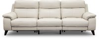 Frost White Leather-Match Power Reclining Sofa - Venice
