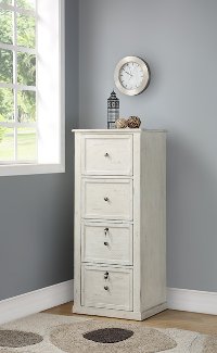 Antique White 4 Drawer File Cabinet - Hilton