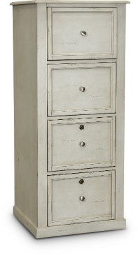 Antique White 4 Drawer File Cabinet-2